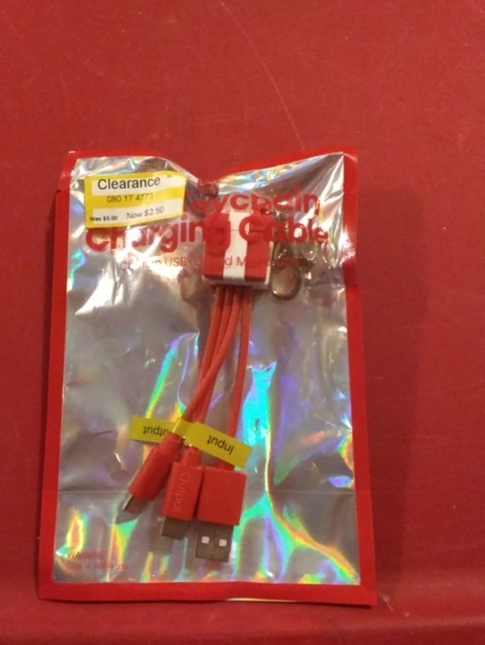 Universal Red Multi-Connector Charging Cable - 3-in-1